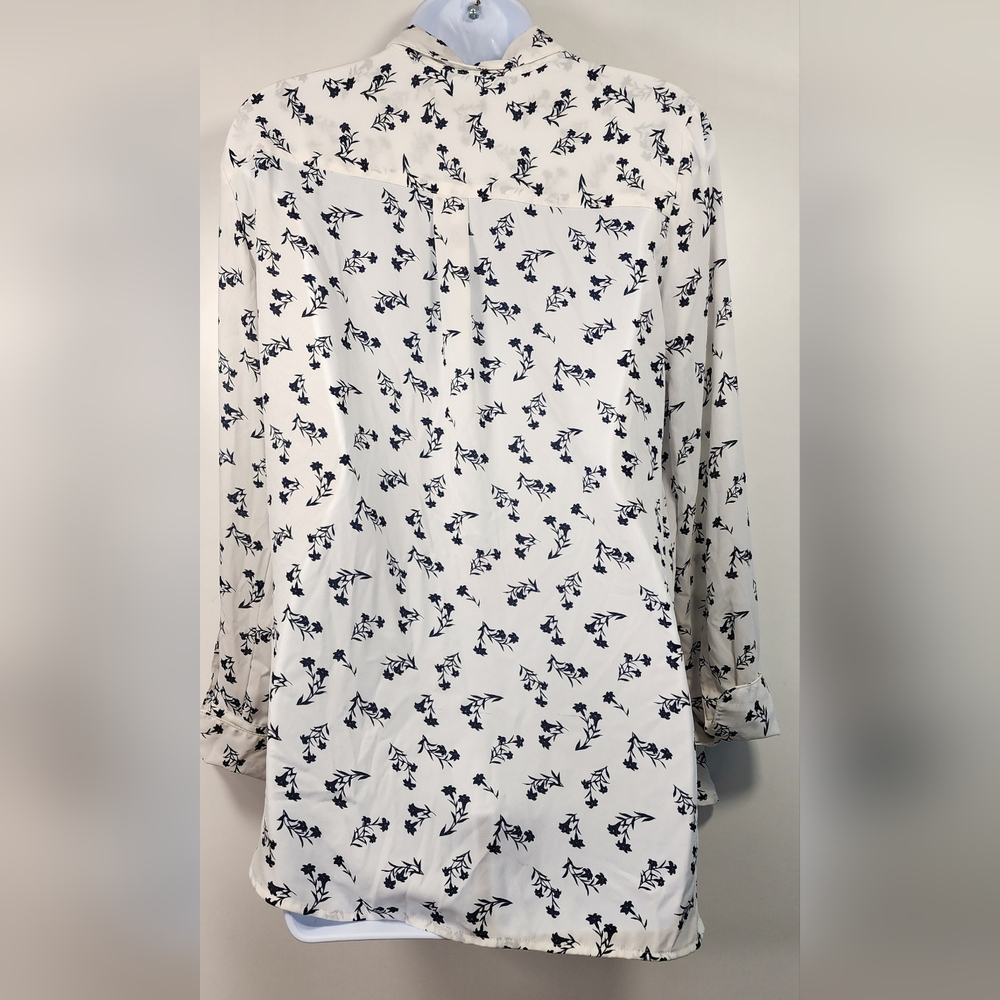 Banana Republic White Floral Riley Shirt Long Sleeve Button-Up Blouse Size M - Picture 5 of 16